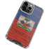 Haiti Flag Dark Wood iPhone 14 Pro Clear Case